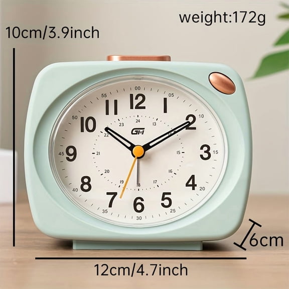 Silent modern bedroom alarm clock with snooze and night light functions | Perfect for bedside, office, or dorm use - a student essential, uses 1 battery (battery not included).