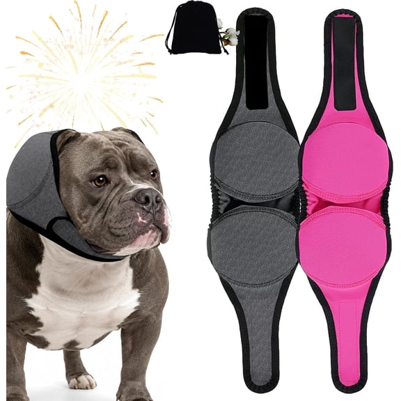 Silent wuffs for Dogs, Adjustable Dog Ear Muffs Noise Protection, Soft Calming Ear Wrap for Fireworks, Grooming