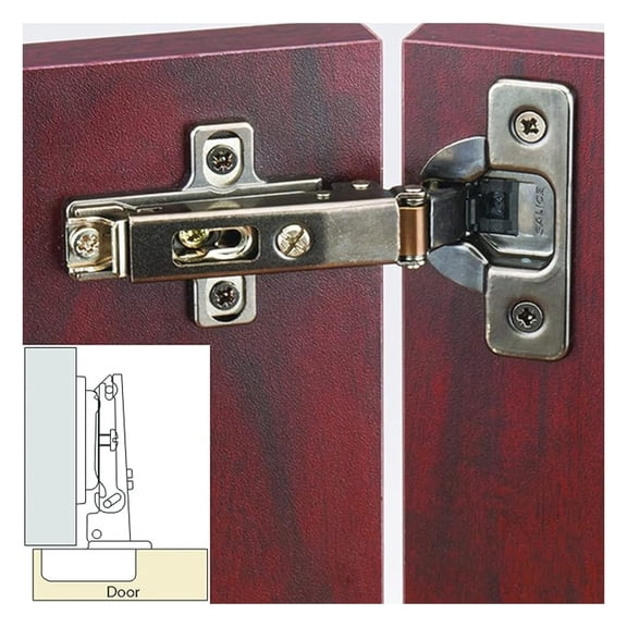Silentia Hinges 11/16" Overlay Soft Close - Titanium Finish Pair - 105 Degree Cabinet Hinges for Kitchen & Bathroom - 35mm Cup Depth