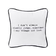 thumbnail image 1 of Silently Judge Printed Small Petite Throw Pillow, 10" x 10", 1 of 2