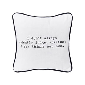 Silently Judge Printed Small Petite Throw Pillow, 10" x 10"