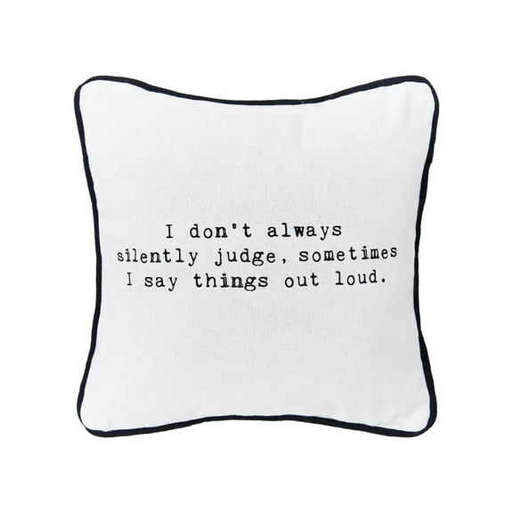 Silently Judge Printed Small Petite Throw Pillow, 10" x 10"