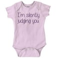 thumbnail image 1 of Silently Judging You Funny Humor Romper Boys or Girls Infant Baby Brisco Brands 24M, 1 of 7