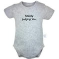 thumbnail image 1 of Silently Judging You Funny Rompers For Babies, Newborn Baby Unisex Bodysuits, Infant Jumpsuits, Toddler 0-24 Months Kids One-Piece Oufits (Gray, 0-6 Months), 1 of 4