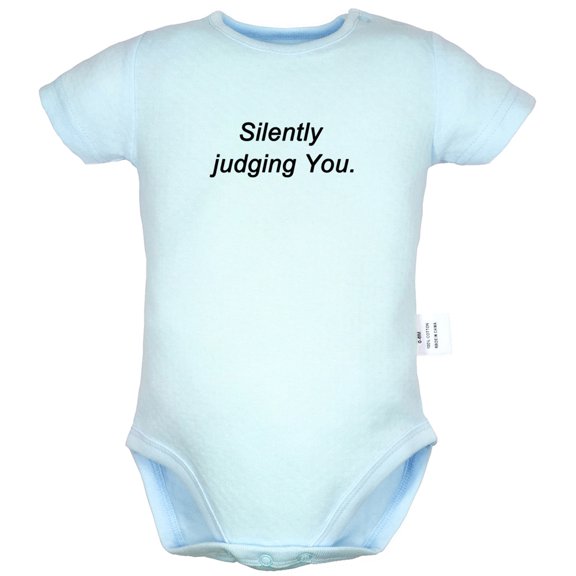 Silently Judging You Funny Rompers For Babies, Newborn Baby Unisex Bodysuits, Infant Jumpsuits, Toddler 0-24 Months Kids One-Piece Oufits (Blue, 18-24 Months)