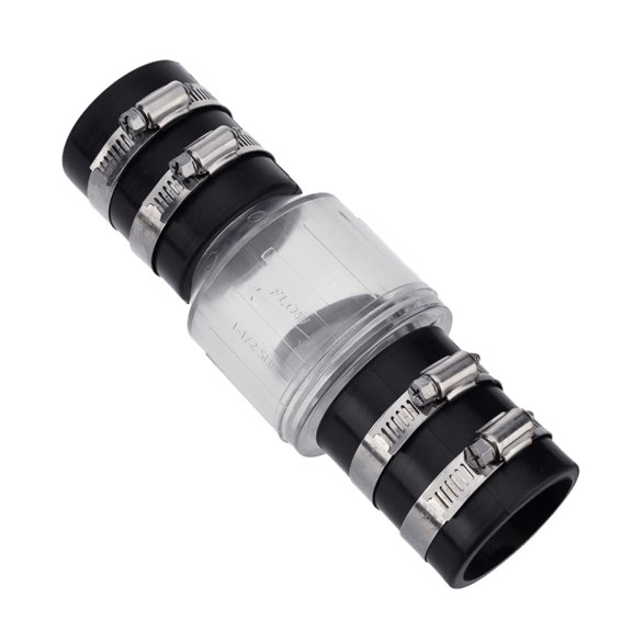 Silents Check Valves 1-1/2" Sump Pump Check Valves with Stainsless Steel Clamps Quiet Check Valves Spring Loaded Flapper