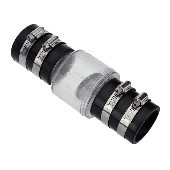 Silents Check Valves Replacement Sump Check Valves Spring-Loaded Flapper with Steel Clamps Suitable for 1-1/2 Pipe
