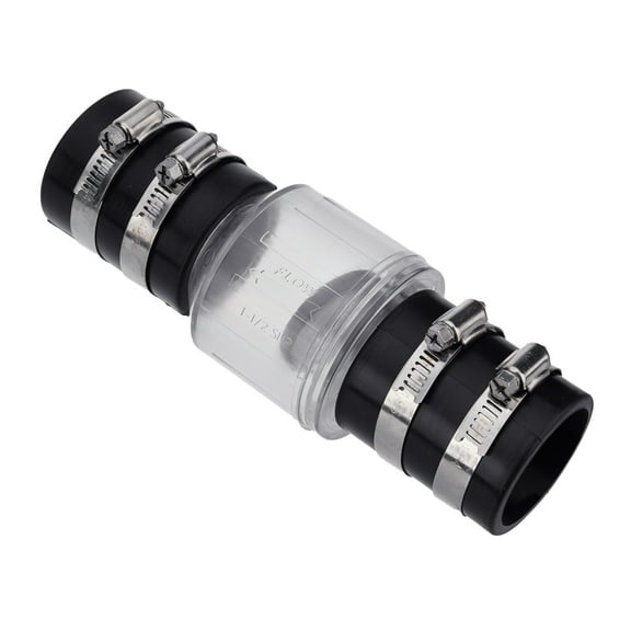 Silents Check Valves with Stainsless Steel Clamps Sump Pump Check Valves Spring Loaded Flapper for Backflow Prevention