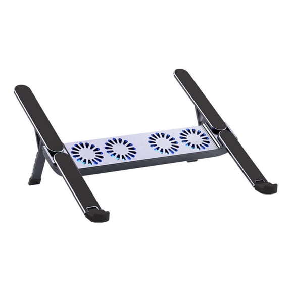 Silents Foldable Laptop Coolers With Multiple Angled Tablets Stand Aluminum Alloy Portable Design For 10-17inch Devices