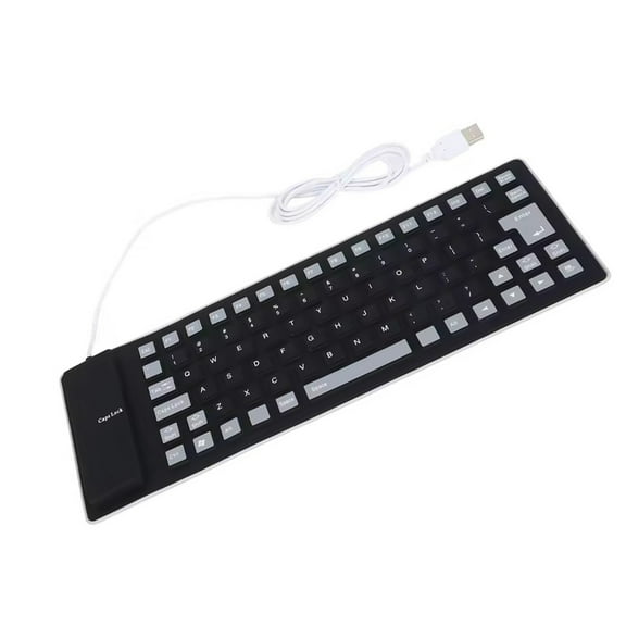 Silents Silicone Keyboards 85Keys USB Wireds Flexible and Foldable Rollups Keyboards for PC and Laptop Use Waterproof