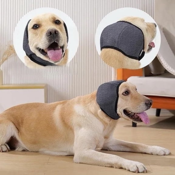 Silentwuff for Dogs,Noise Protection Firework Thunder, Waterproof Protection Cover, Elastic Dog Ear Wrap with Noise Cancelling Anxiety Relief, Calming Hood Dog Ear Cover