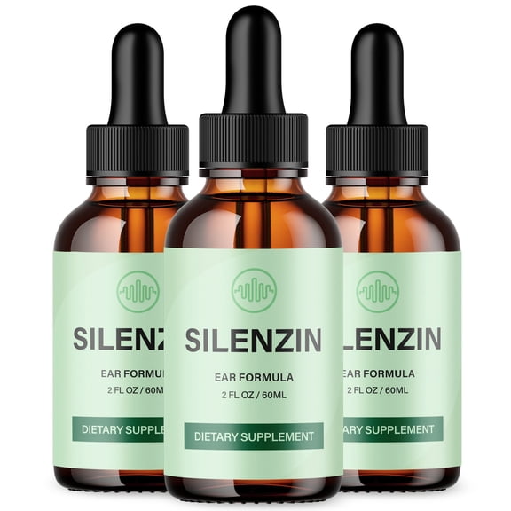 Silenzin Ear Health Support Drops Natural Formula Healthy Hearing Supplement 90 Servings