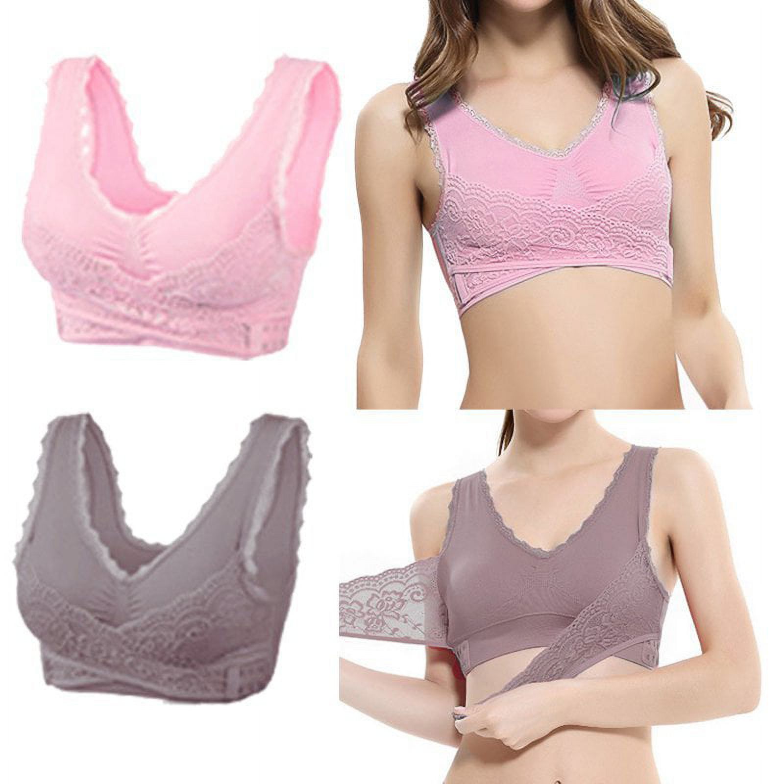 Sports Bras for Women Lace Front Cross Side Buckle and Removable Pad Tank Top Yoga Sports Bra