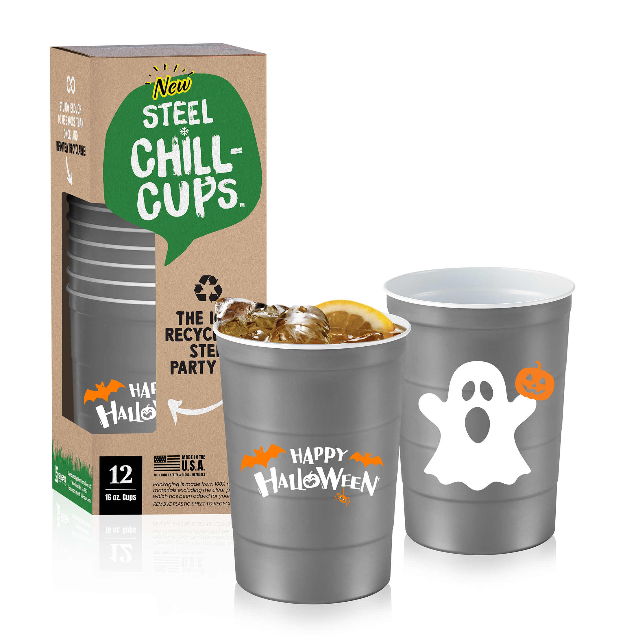 Silgan Steel Chill Cups, Perfect for Cold Drinks- Sturdy & Durable ...