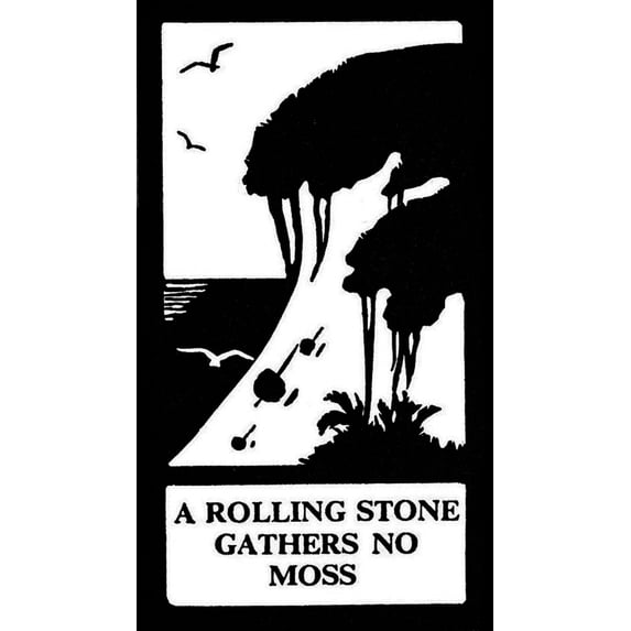 Silhouette, A Rolling Stone Gathers No Moss Poster Print By ®H L Oakley Mary Evans (18 X 24)