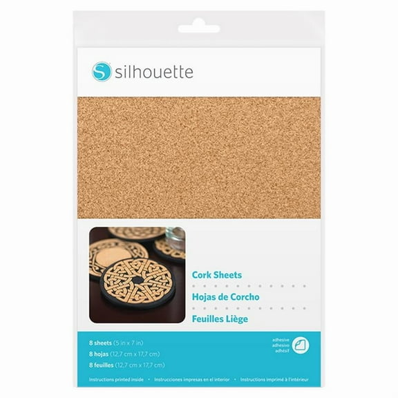 Silhouette Adhesive Cork Sheets 5"X7" 8/Pkg-