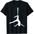 thumbnail image 1 of Silhouette Aerial Dance Ribbon Silk Dancer Yoga Dancing Fans T-Shirt, 1 of 2