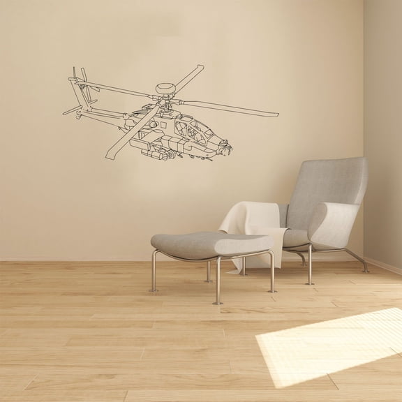 Silhouette Airplane Scene Airplanes Air Plane Jet Helicopter Wall Sticker Art Decal for Girls Boys Kids Room Bedroom Nursery House Fun Home Decor Stickers Wall Art Vinyl Decoration Size (24x40 inch)