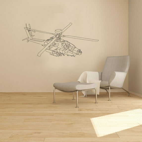 Silhouette Airplane Scene Airplanes Air Plane Jet Helicopter Wall Sticker Art Decal for Girls Boys Kids Room Bedroom Nursery House Fun Home Decor Stickers Wall Art Vinyl Decoration Size (14x20 inch)