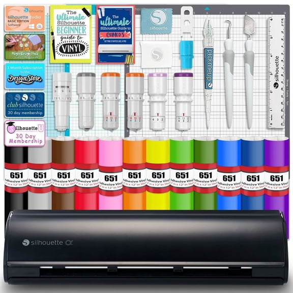 Silhouette Black Cameo 5 Alpha w/ Deluxe Blade & Tool Pack, Mat Pack, Guides