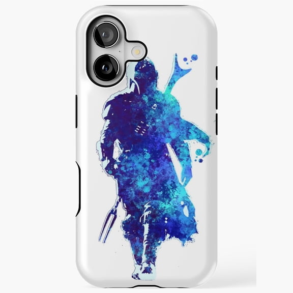 Silhouette Blue Paint Spatter Inspired Art Pattern Case iPhone 17 16 15 14 13 12 11 Pro Max