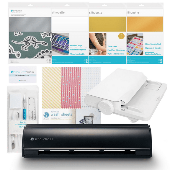 Silhouette CAMEO5α (Alpha) Print & Cut Bundle (Matte Black)