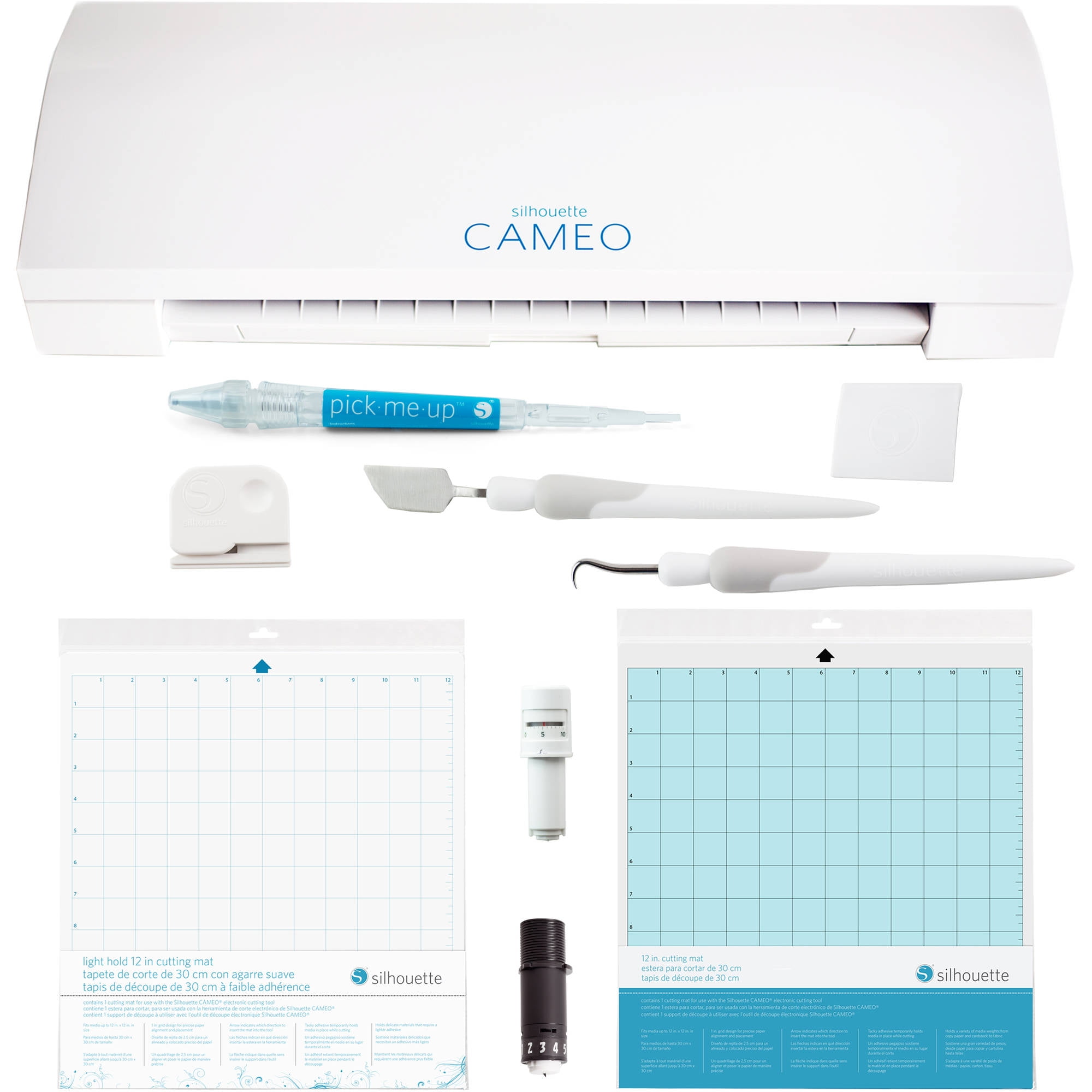 Silhouette Cameo 4 Plus Bundle with 2 Autoblades, 3 Different Cutting Mats, CC Vinyl Tool Kit, 100 Designs, and Access to Ebooks, Classes and More