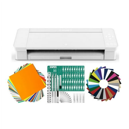 Silhouette Cameo 4 Desktop Cutting Machine (White) with Accessory Bundle