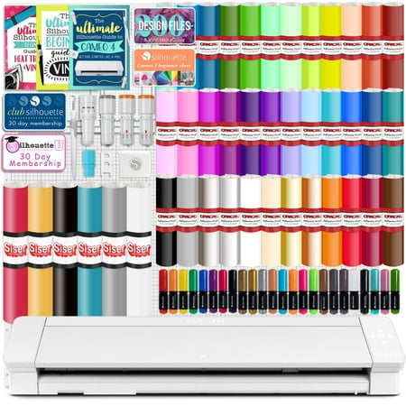 Silhouette Cameo 4 PRO - 24" w/ Advanced Blade Pack, 38 Sheets Vinyl, HTV, Pens