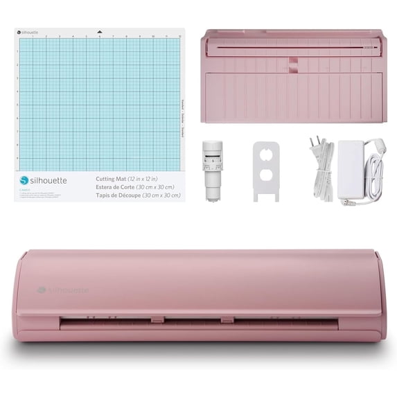 Silhouette Cameo 5 12 inch Vinyl Cutting Machine with Studio Software, Electric Tool and ES Mat Compatible, SNA and IPT, 50 db, Matte Pink Edition