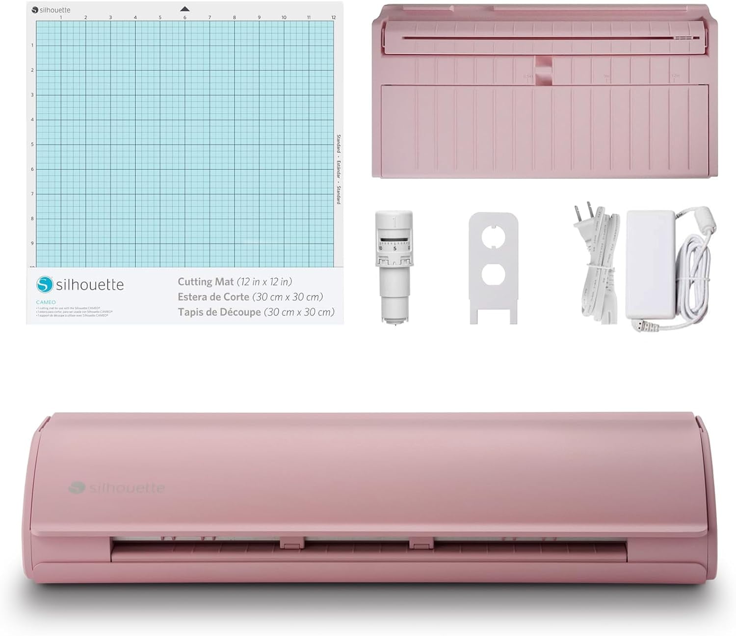 Silhouette Cameo 5 12 inch Vinyl Cutting Machine with Studio Software, Electric Tool and ES Mat Compatible, SNA and IPT, 50 db, Matte Pink Edition