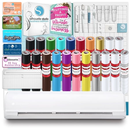 Silhouette Cameo 5 PLUS Business Bundle w/ Vinyl, Guides, Software, Tools