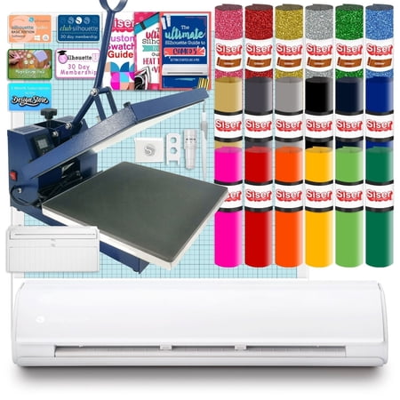 Silhouette Cameo 5 PLUS w/ 15" x 15" Navy Heat Press & Siser HTV