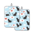 thumbnail image 1 of Silhouette Cats Pattern Pot Holder Set 2 Piece Non-Slip Oven Hot Pads Heat Resistant Durable 7x9.8in, 1 of 7