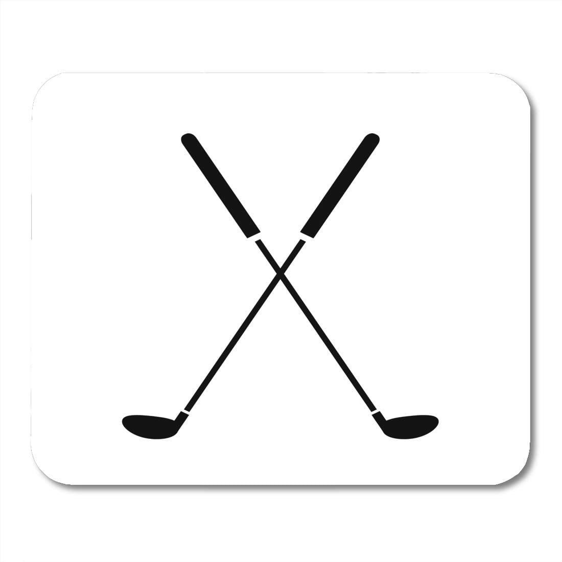 Silhouette Crossed Golf Clubs of Ball Caddie Cartoon Doodle