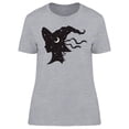 thumbnail image 1 of Silhouette Curly Witch Girl T-Shirt Women -Image by Shutterstock, Female Small, 1 of 2
