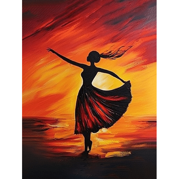 Silhouette Dancer Decoration Painting/Canvas Art Suitable for Living Room Bedroom Office Dining Room Study Room Hallway Gallery Studio Cafe Bar Hotel Decoration.