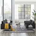 thumbnail image 1 of Modway Loft 3 Piece Tufted Faux Leather Sofa Set - Silver Navy, 1 of 5