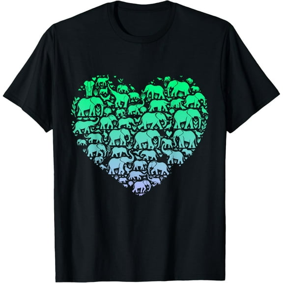 Silhouette Elephants Shirt for Elephant Lover Boys Elephant T-Shirt men and women can wear, black, white, gifts