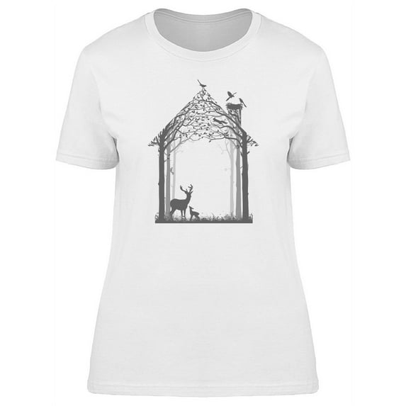 Silhouette Forest Wildlife T-Shirt Men -Image by Shutterstock, Male 4X-Large