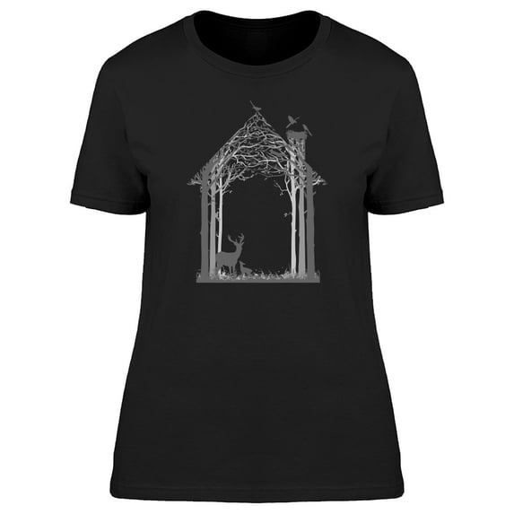 Silhouette Forest Wildlife Tee Men's -Image by Shutterstock
