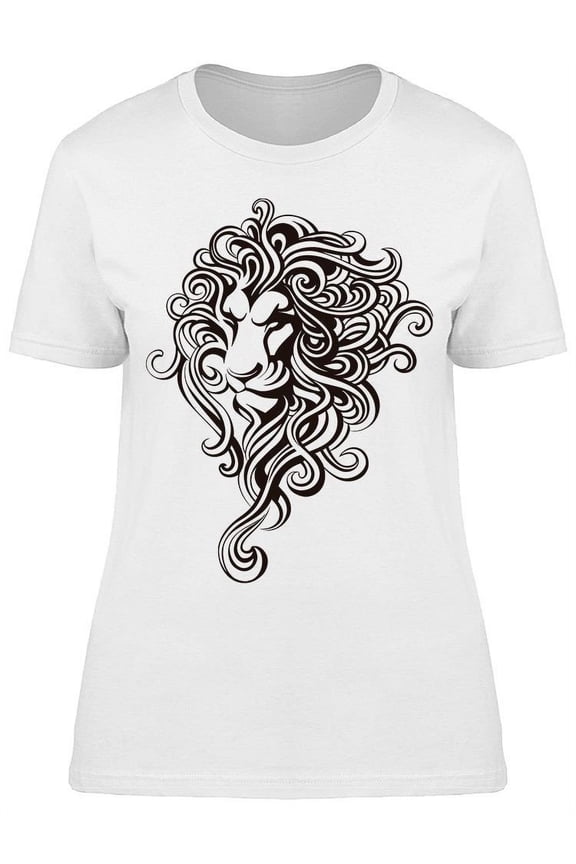 Silhouette Head Of Lion T-Shirt Women -Image by Shutterstock, Female Medium