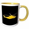 thumbnail image 1 of 3drose, Silhouette Image of a Transport, Cargo Helicopter. Yellow on Black, 15oz Two-tone Yellow Mug, 1 of 6