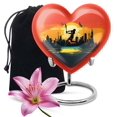 thumbnail image 1 of Silhouette Of A Cricketer At Sunset - Decorative Urns For Human Ashes - Ashes Urns Human - 8 Inch - Large Heart - Heart Ashes - Human Ashes Urns - Adult Funeral Urn - Cremation Urns For Men, 1 of 1