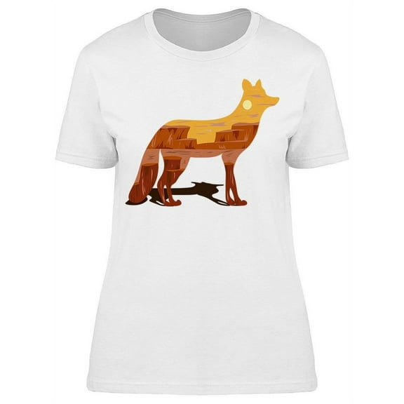 Silhouette Of A Fox Nature T-Shirt Women -Image by Shutterstock, Female Medium