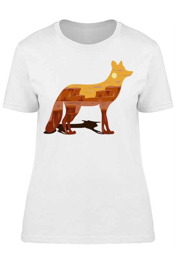 Silhouette Of A Fox Nature T-Shirt Women -Image by Shutterstock, Female Medium