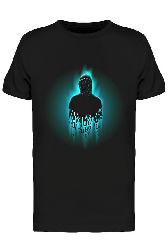 Silhouette Of A Hacker Design T-Shirt Men -Image by Shutterstock, Male Large
