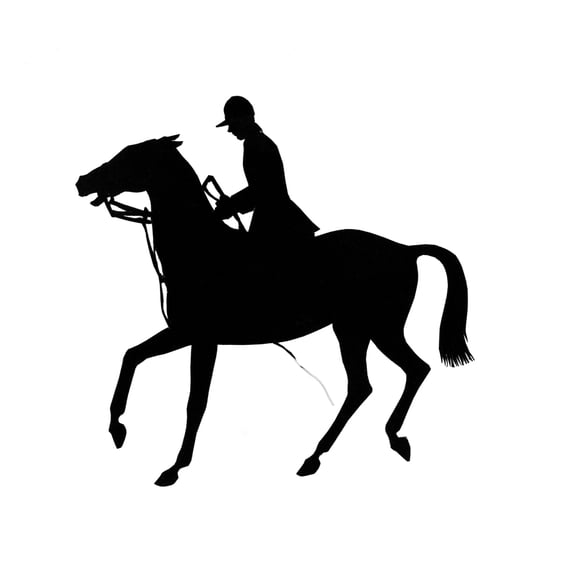 Silhouette Of A Racehorse And Jockey Poster Print By ®H L Oakley Mary Evans (24 X 18)