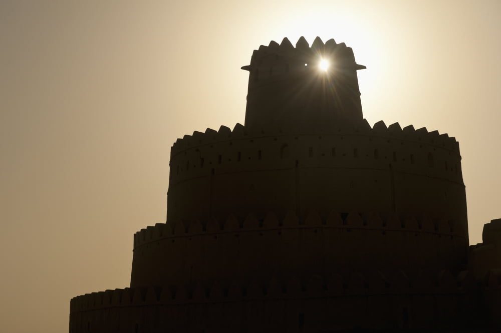Silhouette Of Al Jahili Fort Al Ain Abu Dhabi United Arab Emirates Canvas Art - Ian Cumming Design Pics (38 x 24)