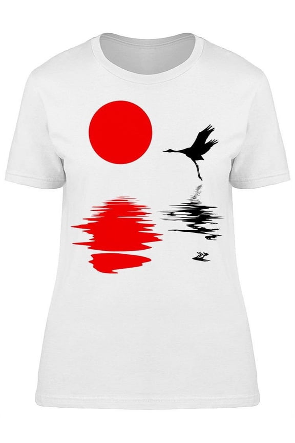 Silhouette Of Crane T-Shirt Women -Image by Shutterstock, Female 3X-Large